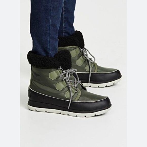 Sorel Explorer Carnival Hiker Boot Olive Green 8 - Picture 1 of 7